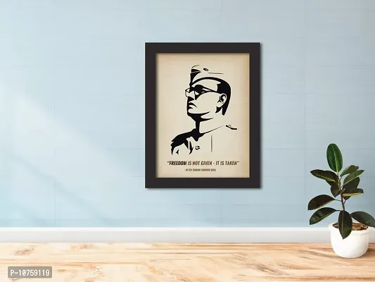 inspire TA Subhas Chandra Bose Poster Freedom Fighters Inspirational Quotes Painting For Office Room Wall Photo Frames, Wall Art Laminated Poster With Black Frames (12 X 9 INCH)-thumb5