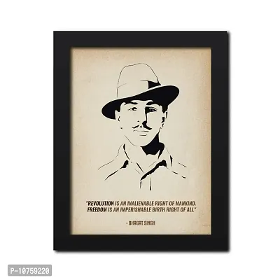 inspire TA Bhagat Singh Poster Freedom Fighters Inspirational Quotes Painting For Office Room Wall Frames, Wall Art Laminated Poster With Black Frames (12 X 9 INCH)