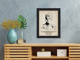 inspire TA Swami Vivekananda Poster Freedom Fighters Inspirational Quotes Painting For Office Room Wall Photo Frames, Wall Art Laminated Poster With Black Frames (12 X 9 INCH)-thumb1