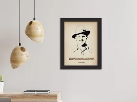 inspire TA Bhagat Singh Poster Freedom Fighters Inspirational Quotes Painting For Office Room Wall Frames, Wall Art Laminated Poster With Black Frames (12 X 9 INCH)-thumb3