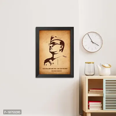 inspire TA Subhas Chandra Bose Poster Freedom Fighters Inspirational Quotes Paintings For Office Room Wall Frames, Laminated Poster With Black Frame (12 X 9 INCH)-thumb5