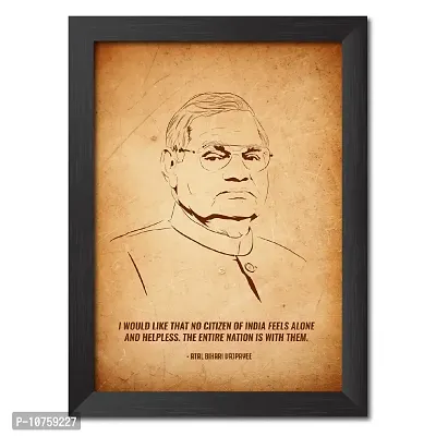 inspire TA Atal Bihari Vajpayee Poster Freedom Fighter Poster Inspirational Quotes Painting For Office Room Wall Photo Frames, Wall Art Laminated Poster With Black Frames (12 X 9 INCH)-thumb0