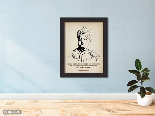 inspire TA Swami Vivekananda Poster Freedom Fighters Inspirational Quotes Painting For Office Room Wall Photo Frames, Wall Art Laminated Poster With Black Frames (12 X 9 INCH)-thumb5