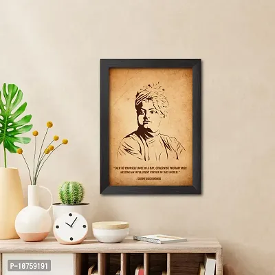 inspire TA Swami Vivekananda Poster Freedom Fighters Inspirational Quotes Paintings For Office Room Wall Frames, Laminated Poster With Black Frame (12 X 9 INCH)-thumb3