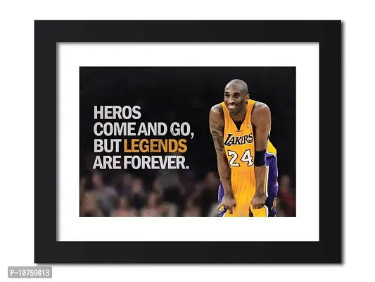 inspire TA Kobe Bryant Poster NBA Legends of Basketball Paintings for Office & Room Photo Framed Posters (12 inches x 9inches)