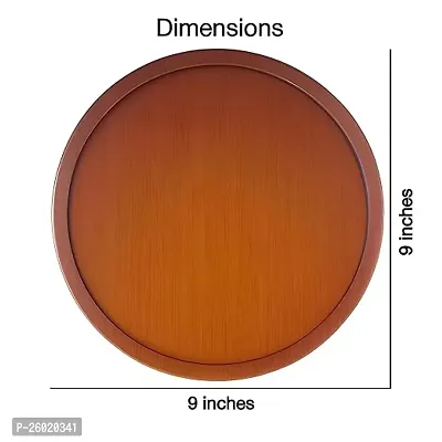 Round Wood Tray for Coffee Table, Small Wooden Serving Tray, Decorative Trays for Home Decor (9 x 9 inches, Natural)-thumb5