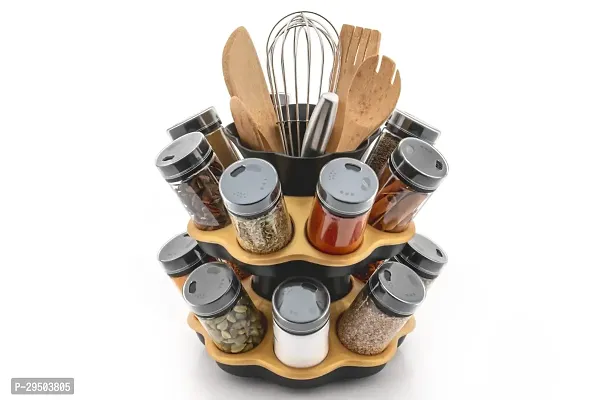 Revolving Spice Rack Masala Rack Spice Container Masala Container Spice Box 16 Jars-thumb0