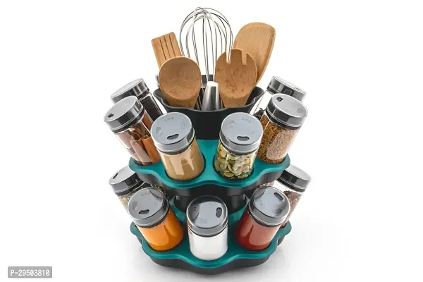 Revolving Spice Rack Masala Rack Spice Container Masala Container Spice Box 16 Jars-thumb0