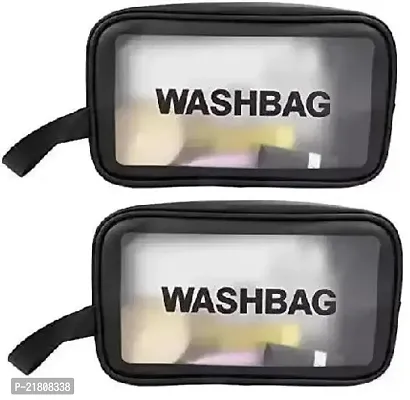 Toiletry Wash Bag Toiletry Organizer for Travel Women and Kids Black pack of 2-thumb0
