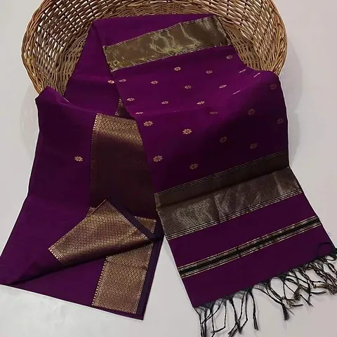 Attractive Cotton Saree with Blouse piece 