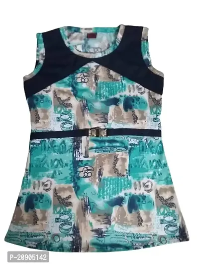 BEBO Special Kids Wear Stylish Western Design S?eeveless Top (28, Parrot Green)