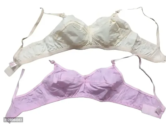 BELLUS Stylish Basic Cotton Bra for Adults (Pack of 4) Size-36 or 90 cm Variation Size-38 or 95 cm (90 cm) White-thumb0