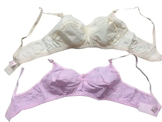 BELLUS Stylish Basic Cotton Bra for Adults (Pack of 4) Size-36 or 90 cm Variation Size-38 or 95 cm (90 cm) White