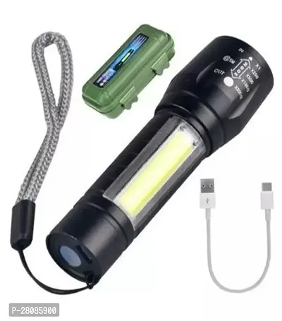 Rechargeable Emergency Light Cum Everyday Purpose Torch Lamp Flashlight with 1W Laser LED Light and 10 SMD Torch Ideal for Camping Hiking Outdoor and Everyday Purpose Torch-thumb0