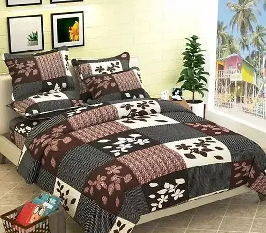 Multicoloured 1 Bedsheet + 2 Pillowcovers