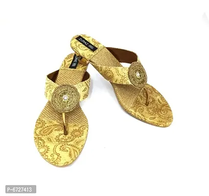 Women GOLDEN Flats Sandal-thumb0