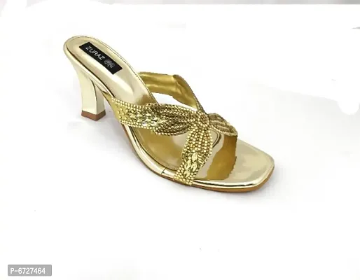 Women GOLDEN Heels Sandal-thumb3