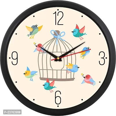 Gudki Plastic Decorative Round Wall Clock for Home|Office|Living Room|edroom|Kitchen Size 11X11X1.5 Inches Style-463
