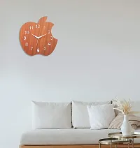 Gudki Wooden Analogue Apple Shape Wall Clock (30 cm x 30 cm , Multicolour)-thumb3