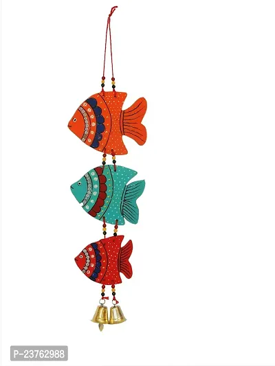 Gudki Fish Handmade and Hand-Painted Garden Decorative Wall Hanging in Terracotta (Multicolour)