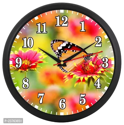 Gudki Plastic Decorative Round Wall Clock for Home|Office|Living Room|edroom|Kitchen Size 11X11X1.5 Inches Style-460