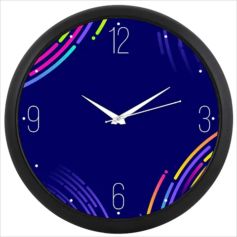 Gudki Plastic Decorative Round Wall Clock for Home|Office|Living Room|edroom|Kitchen Size 11X11X1.5 Inches