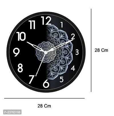 Gudki Analog Wall Clock, Round Black Wall Clock, Wall Clock Home Decor Living Room.-thumb2