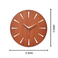 Gudki Fabric Analog Wall Clock (13 X 13 Inches , Brown )-thumb1