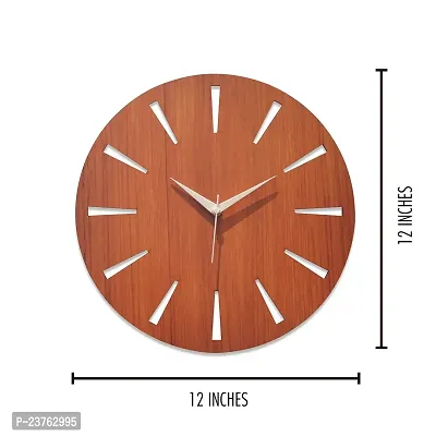 Gudki Fabric Analog Wall Clock (13 X 13 Inches , Brown )-thumb2