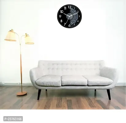 Gudki Analog Wall Clock, Round Black Wall Clock, Wall Clock Home Decor Living Room.-thumb4