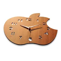 Gudki Wooden Analogue Apple Shape Wall Clock (30 cm x 30 cm , Multicolour)-thumb2