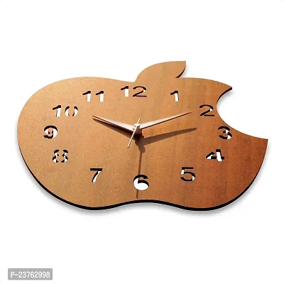 Gudki Wooden Analogue Apple Shape Wall Clock (30 cm x 30 cm , Multicolour)-thumb3