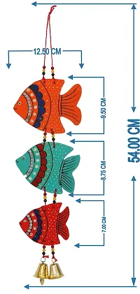 Gudki Fish Handmade and Hand-Painted Garden Decorative Wall Hanging in Terracotta (Multicolour)-thumb2