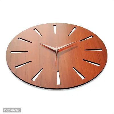 Gudki Fabric Analog Wall Clock (13 X 13 Inches , Brown )-thumb3