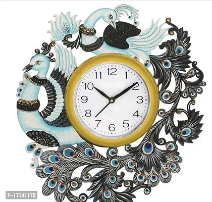 Stylish Handmade Designer Peacock Wall Clock-thumb0