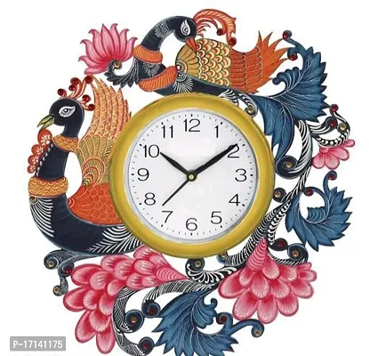 Stylish Handmade Designer Peacock Wall Clock-thumb0