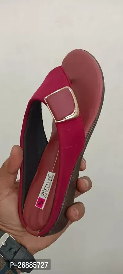 Elegant Maroon Synthetic Solid Fashion Flats For Women