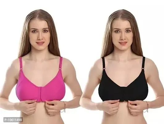 Stylish Cotton Solid Bras For Women- Pack Of 2-thumb0