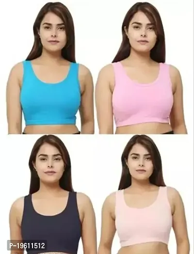 Stylish Cotton Solid Bras For Women- Pack Of 4