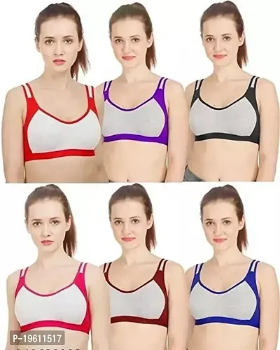 Stylish Cotton Solid Bras For Women- Pack Of 6