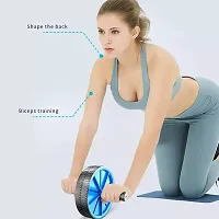 Abdominal Double Wheel Ab Roller Gym For Exercise Fitness Equipment Workout Ab Exerciser  (Multicolor)-thumb2