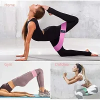 Fitness Band Skin Friendly Stretch Loop Workout Fabric Leg Glute Exercise Squat Resistance Band  (Pink, Purple, Green, Pack of 3)-thumb2