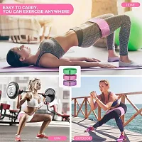 Fitness Band Skin Friendly Stretch Loop Workout Fabric Leg Glute Exercise Squat Resistance Band  (Pink, Purple, Green, Pack of 3)-thumb3