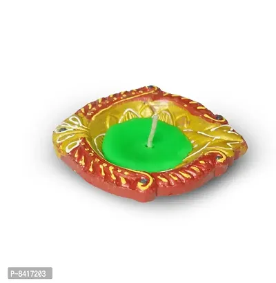 Clay Diya, Candle for Diwali Lighting Decoration, Gift, Pooja Home Deacute;cor Item, Set of 4-thumb2