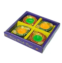 Clay Diya, Candle for Diwali Lighting Decoration, Gift, Pooja Home Deacute;cor Item, Set of 4-thumb2