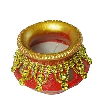 Matki Shape Clay Diya Candle, Diya for Diwali Lighting Decoration, Diwali Gift, Home Deacute;cor Item, Set of 4-thumb1