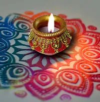 Matki Shape Clay Diya Candle, Diya for Diwali Lighting Decoration, Diwali Gift, Home Deacute;cor Item, Set of 4-thumb3