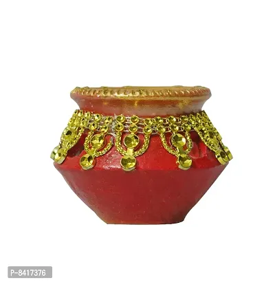 Matki Shape Clay Diya Candle, Diya for Diwali Lighting Decoration, Diwali Gift, Home Deacute;cor Item, Set of 4-thumb5