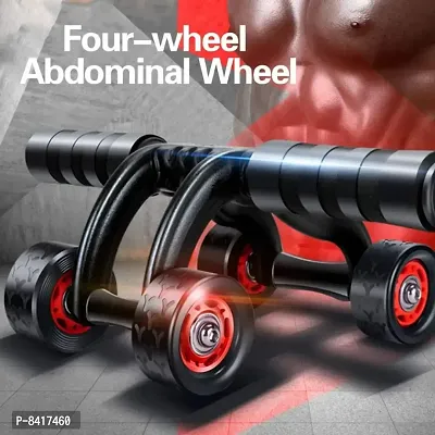 Abdominal Four Wheel Ab Roller Gym For Exercise Fitness Equipment Workout Ab Exerciser  (Multicolor)-thumb0