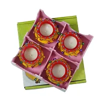 Matki Shape Clay Diya Candle, Diya for Diwali Lighting Decoration, Diwali Gift, Home Deacute;cor Item, Set of 4-thumb2